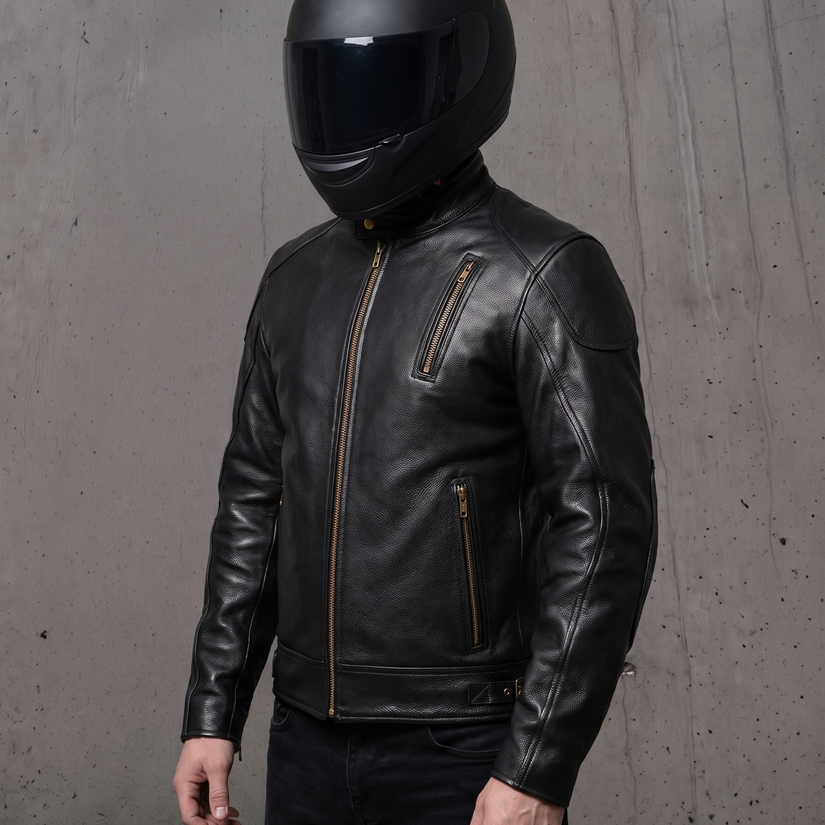 Cafe Racer Motorcycle Jacket | Leather Riding Jacket | HWK Sports