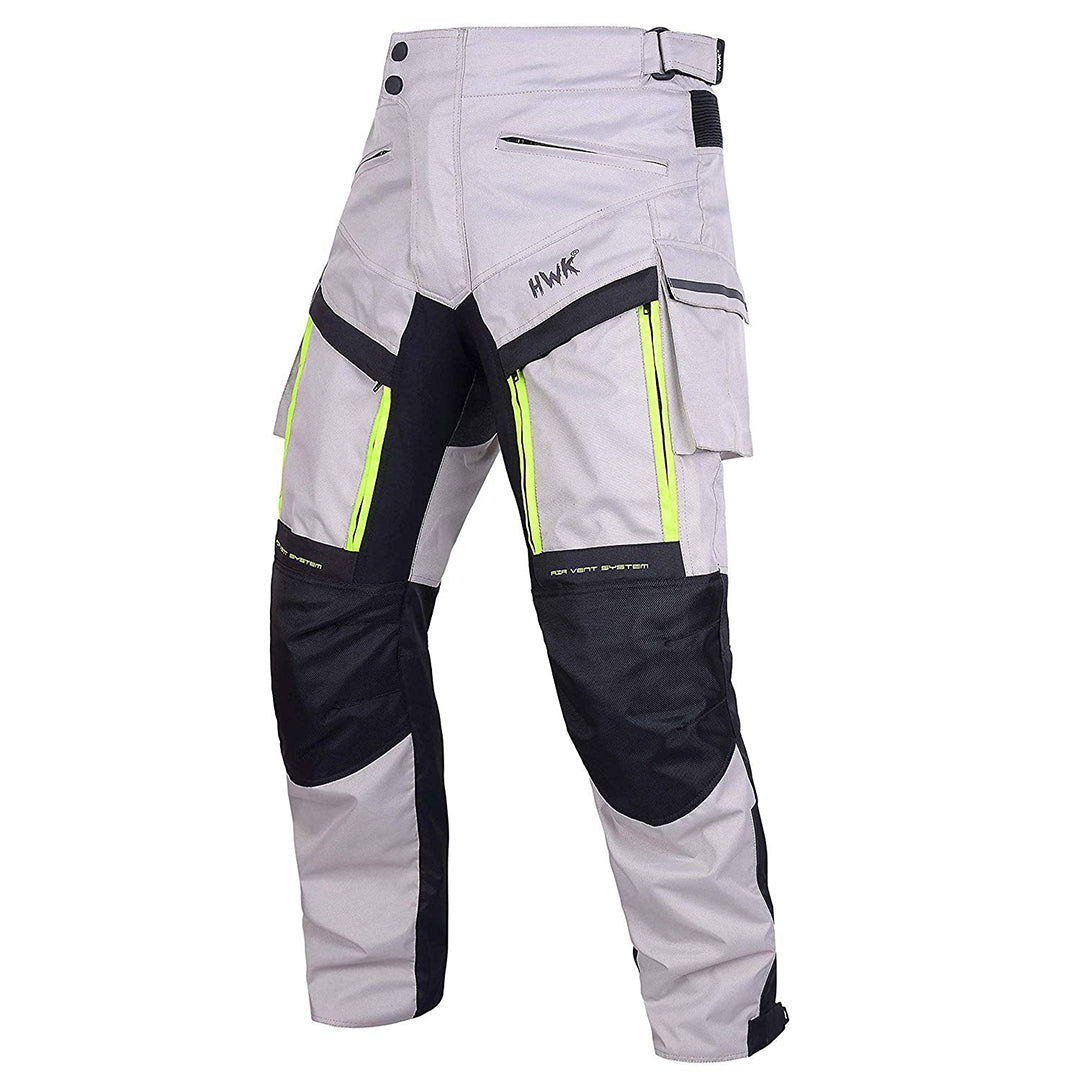 HWK Motorcycle Pants for Men and Women with Water Resistant Cordura Textile  Fabric for Enduro Motocross Motorbike Riding & Impact Armor, Dual Sport